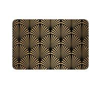 YOFIEN Art Deco Pattern Seamless Black GoldBathroom Rugs,door Mat Washable Non Slip indoor doormat, 24x16inch