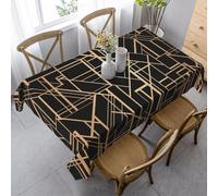 YOFIEN Art Deco Style Geometric Pattern Two Side,35x55 Inch Rectangle Tablecloth, Waterproof Dust-Proof