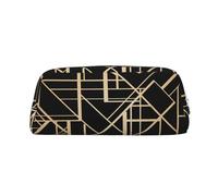 YOFIEN Art Deco Style Geometric Pattern Two Side Pencil Case for Girls, Pen Pouch Organizer Pencil Bag with Zipper