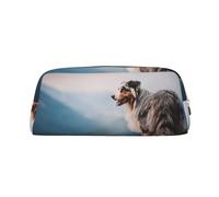 YOFIEN Australian Shepherd Mountains Aussie Pets Dogs Pencil Case for Girls, Pen Pouch Organizer Pencil Bag with Zipper
