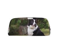 YOFIEN Bad Dog Border Collie Pencil Case for Girls, Pen Pouch Organizer Pencil Bag with Zipper