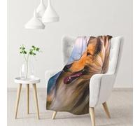 YOFIEN Beautiful Rough CollieFlannel Throw Fluffy Blanket for Couch, Soft Cozy Blankets