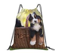 YOFIEN Bernese Mountain Dog Puppies Water Drawstring Backpack Resistant String Bag for Women Men Sports Gym Sackpack