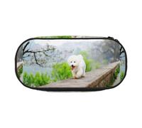 YOFIEN Bichon Frise Park Pets Dogs Bichon,Small Pencil Case Large Capacity Pencil Pouch Office Stationery Organizer