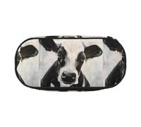 YOFIEN Black and White Cow Printed,Small Pencil Case Large Capacity Pencil Pouch Office Stationery Organizer