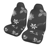 YOFIEN Black Flower Wallpaper Design,2 PCS Car Seat Covers, Universal Front Seats Anti-Slip Seat Protector