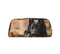 YOFIEN Black German Shepherd Lawn Bokeh German Pencil Case for Girls, Pen Pouch Organizer Pencil Bag with Zipper