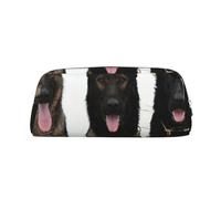 YOFIEN Black German Shepherd Puppies Printing Pencil Case for Girls, Pen Pouch Organizer Pencil Bag with Zipper