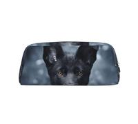 YOFIEN Black German Shepherd Puppy German Shepherd Pencil Case for Girls, Pen Pouch Organizer Pencil Bag with Zipper