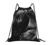 YOFIEN Black Labrador Puppy Art Water Drawstring Backpack Resistant String Bag for Women Men Sports Gym Sackpack