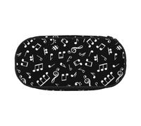 YOFIEN Black Musical Note Signs,Small Pencil Case Large Capacity Pencil Pouch Office Stationery Organizer