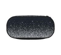 YOFIEN Black Silver Glitter Diamond Sparkly,Small Pencil Case Large Capacity Pencil Pouch Office Stationery Organizer