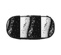 YOFIEN Black White Piano Key Music Note,Small Pencil Case Large Capacity Pencil Pouch Office Stationery Organizer
