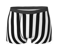 YOFIEN Black White Striped,Men's Underwear Boxer Briefs Comfort Soft Stretch for Man