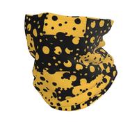 YOFIEN Black Yellow Abstract Pattern，Winter Face Mask Cover，Neck Warmer Gaiter Fleece Windproof Cold Weather Scarf for Men & Women