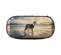 YOFIEN Border Collie Sea Sky Dog,Small Pencil Case Large Capacity Pencil Pouch Office Stationery Organizer