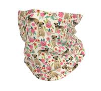 YOFIEN Border Terrier Dog Vintage Florals，Winter Face Mask Cover，Neck Warmer Gaiter Fleece Windproof Cold Weather Scarf for Men & Women