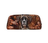 YOFIEN Boxer Dogs Autumn Pencil Case for Girls, Pen Pouch Organizer Pencil Bag with Zipper