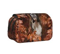 YOFIEN Boxer Dogs Autumn Pencil Pouch Portable Double Layer Stationery Organizer