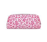 YOFIEN Bright Pink Leopard Skin Pattern Pencil Case for Girls, Pen Pouch Organizer Pencil Bag with Zipper