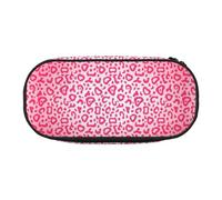 YOFIEN Bright Pink Leopard Skin Pattern,Small Pencil Case Large Capacity Pencil Pouch Office Stationery Organizer