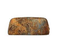 YOFIEN Brown Rust Colorful Metal Rusty Pencil Case for Girls, Pen Pouch Organizer Pencil Bag with Zipper