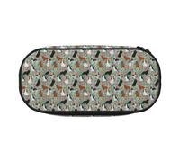 YOFIEN Cavalier King Charles Spaniel Floral,Small Pencil Case Large Capacity Pencil Pouch Office Stationery Organizer