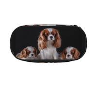 YOFIEN Cavalier King Charles Spaniel Mother with Cubs,Small Pencil Case Large Capacity Pencil Pouch Office Stationery Organizer