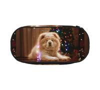 YOFIEN Chow Chow White Fluffy Dogs Pets Dogs Christmas,Small Pencil Case Large Capacity Pencil Pouch Office Stationery Organizer