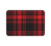YOFIEN Christmas Red Black Tartan Check Scottish,Diatomaceous Earth Bath Mat Non-Slip Super Absorbent Bathroom Rugs Floor Mat 15.7" x 23.6"