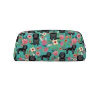 YOFIEN Cockapoo Floral Black Cockapoo Dogs and Florals Dog Pencil Case for Girls, Pen Pouch Organizer Pencil Bag with Zipper