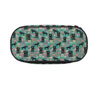 YOFIEN Cockapoo Floral Black Cockapoo Dogs and Florals Dog,Small Pencil Case Large Capacity Pencil Pouch Office Stationery Organizer