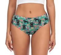 YOFIEN Cockapoo Floral Black Cockapoo Dogs And Florals Dog,Women's Briefs Underwear Support Pouch Comfort Soft Briefs for Women
