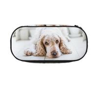 YOFIEN Cocker Spaniel Brown Spaniel Sad Dogs Dogs Pets,Small Pencil Case Large Capacity Pencil Pouch Office Stationery Organizer
