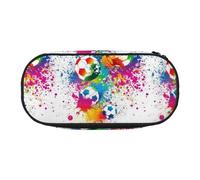 YOFIEN Colored Splashes All Over The Soccer,Small Pencil Case Large Capacity Pencil Pouch Office Stationery Organizer