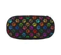 YOFIEN Colorful Dog Paws Rainbow Cute Pet Animal,Small Pencil Case Large Capacity Pencil Pouch Office Stationery Organizer