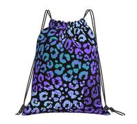 YOFIEN Colorful Leopard Exotic Animal Print Water Drawstring Backpack Resistant String Bag for Women Men Sports Gym Sackpack
