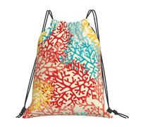 YOFIEN Corals Colorful Water Drawstring Backpack Resistant String Bag for Women Men Sports Gym Sackpack