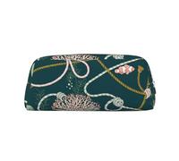 YOFIEN Corals Golden Pencil Case for Girls, Pen Pouch Organizer Pencil Bag with Zipper