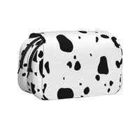 YOFIEN Cow Skin Dalmatians Dog Spots Animal Animals Dalmatian Pencil Pouch Portable Double Layer Stationery Organizer