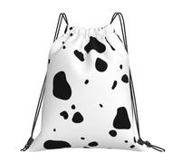 YOFIEN Cow Skin Dalmatians Dog Spots Animal Animals Dalmatian Water Drawstring Backpack Resistant String Bag for Women Men Sports Gym Sackpack
