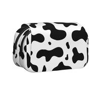 YOFIEN Cow Spots Cow Print Pencil Pouch Portable Double Layer Stationery Organizer