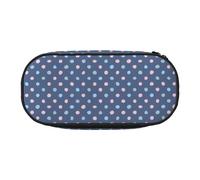 YOFIEN Crayon Dots Navy Blue Background,Small Pencil Case Large Capacity Pencil Pouch Office Stationery Organizer