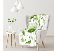 YOFIEN Cucumber PickleFlannel Throw Fluffy Blanket for Couch, Soft Cozy Blankets