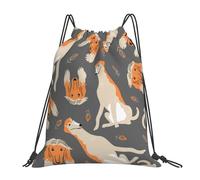 YOFIEN Cute Afghan Hound Water Drawstring Backpack Resistant String Bag for Women Men Sports Gym Sackpack