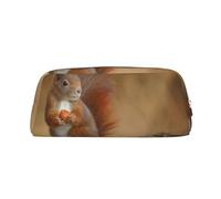 YOFIEN Cute Animal Red Squirrel Sciurus Pencil Case for Girls, Pen Pouch Organizer Pencil Bag with Zipper