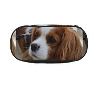 YOFIEN Cute Cavalier King Charles Spaniel,Small Pencil Case Large Capacity Pencil Pouch Office Stationery Organizer