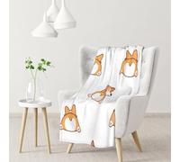YOFIEN Cute Corgi ButtFlannel Throw Fluffy Blanket for Couch, Soft Cozy Blankets