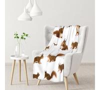 YOFIEN Cute - Cute SquirrelFlannel Throw Fluffy Blanket for Couch, Soft Cozy Blankets
