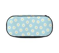 YOFIEN Cute Daisy Flower Florals Blue,Small Pencil Case Large Capacity Pencil Pouch Office Stationery Organizer